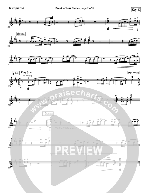 Breathe Your Name Trumpet 1,2 (Israel Houghton)