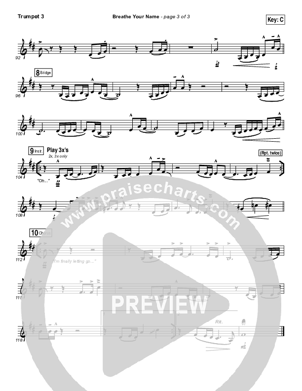 Breathe Your Name Trumpet 3 (Israel Houghton)