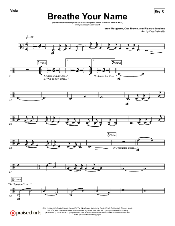 Breathe Your Name Viola (Israel Houghton)