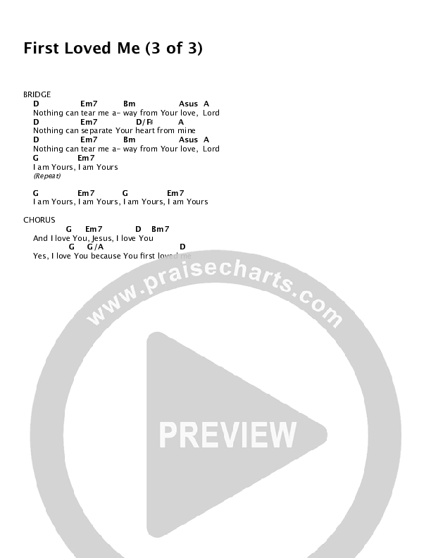 First Loved Me Chord Chart (Israel Houghton)