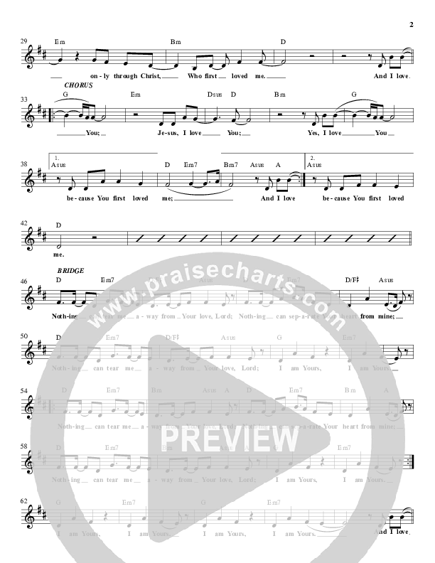 First Loved Me Lead Sheet (Israel Houghton)