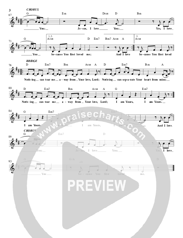First Loved Me Lead Sheet (Israel Houghton)
