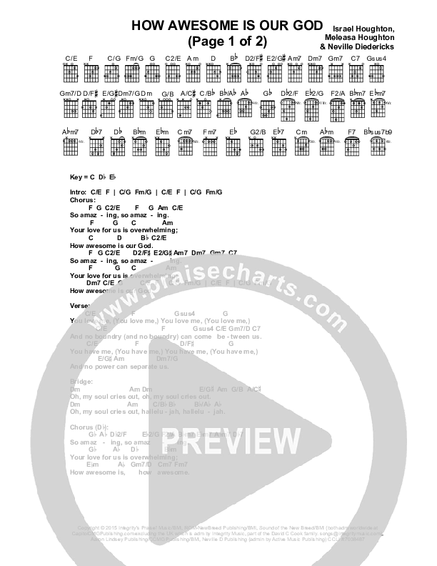 How Awesome Is Our God Chord Chart (Israel Houghton)