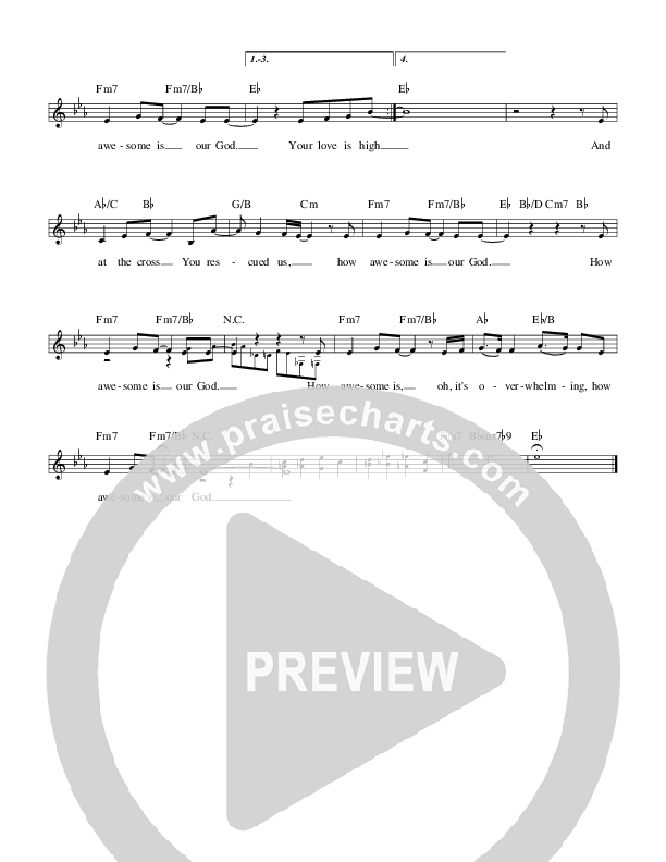 How Awesome Is Our God Lead Sheet (Israel Houghton)