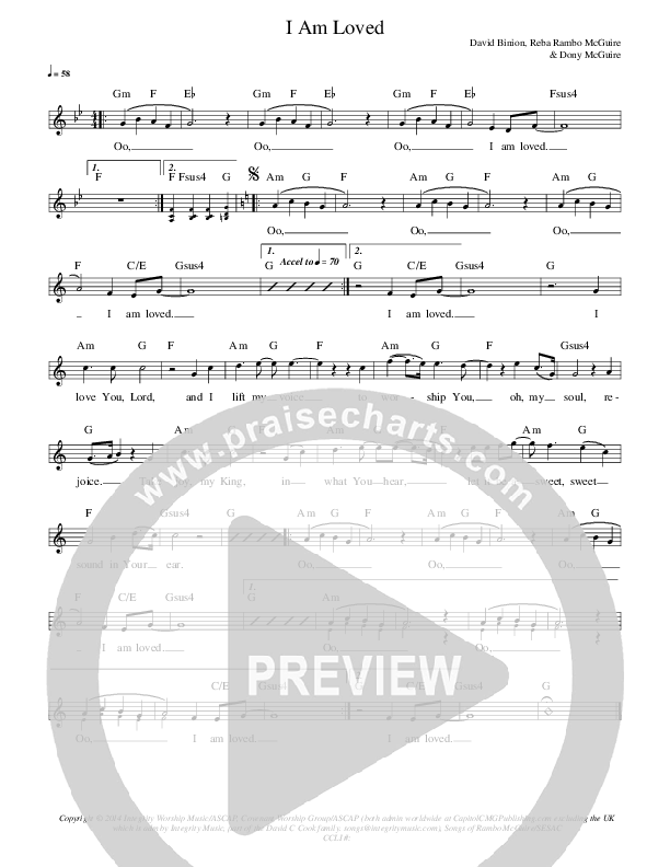 I Am Loved Lead Sheet (Israel Houghton)