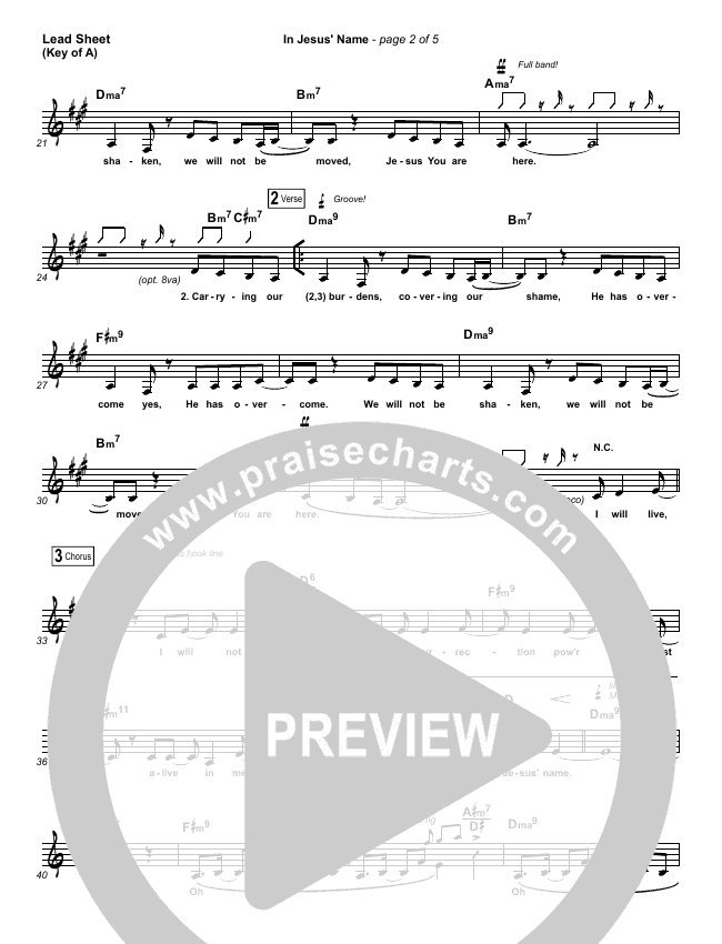 In Jesus Name Sheet Music Israel Houghton Praisecharts Everywhere that i go lyrics. in jesus name sheet music israel