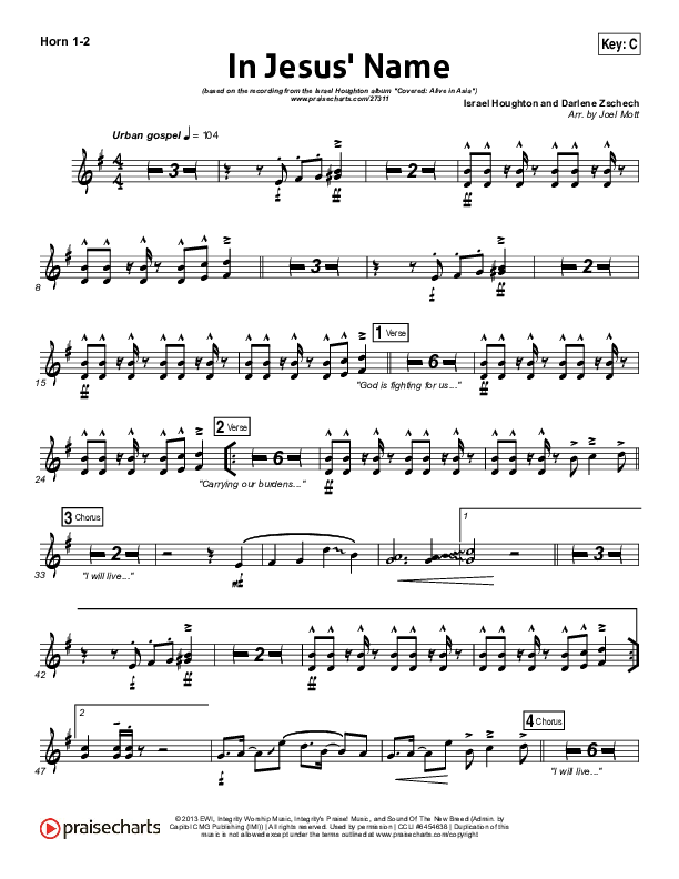 In Jesus' Name Brass Pack (Israel Houghton)