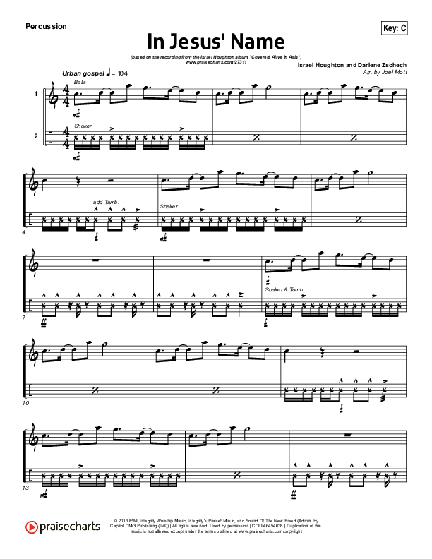 In Jesus' Name Percussion (Israel Houghton)