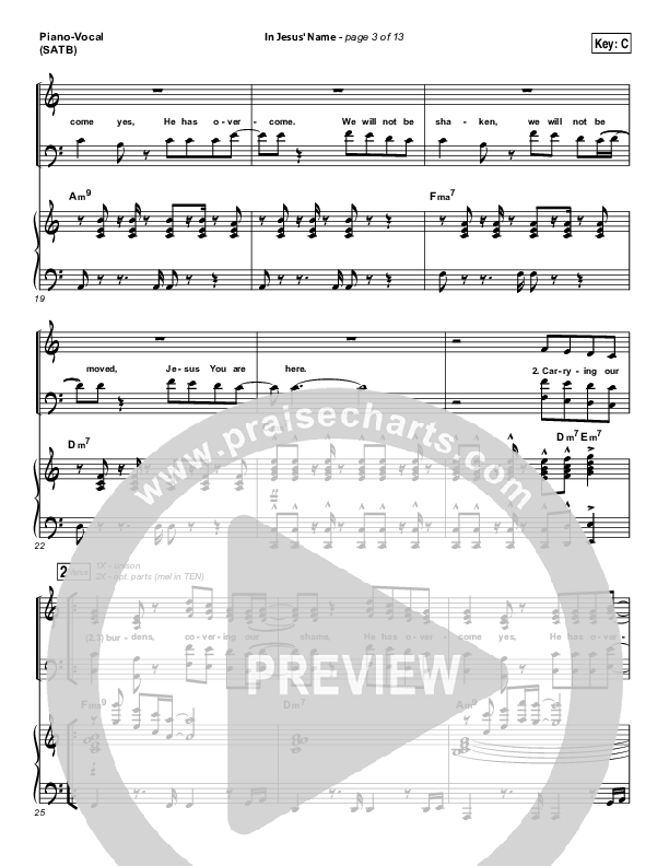 In Jesus' Name Piano/Vocal (SATB) (Israel Houghton)