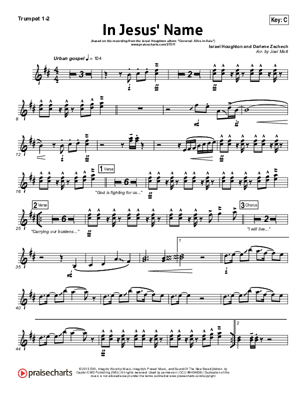 In Jesus' Name Trumpet 1,2 (Israel Houghton)