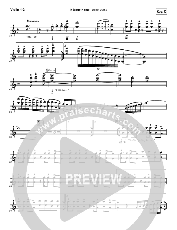 In Jesus' Name Violin 1/2 (Israel Houghton)