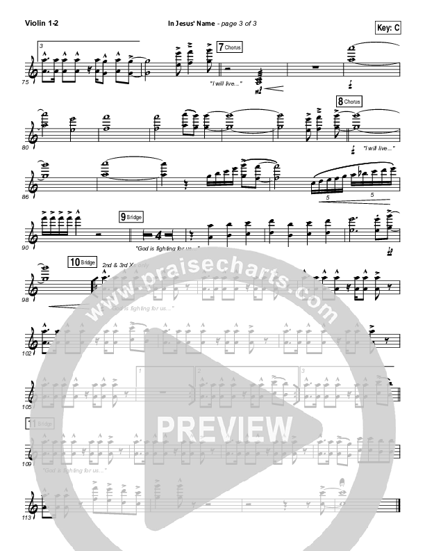 In Jesus' Name Violin 1/2 (Israel Houghton)