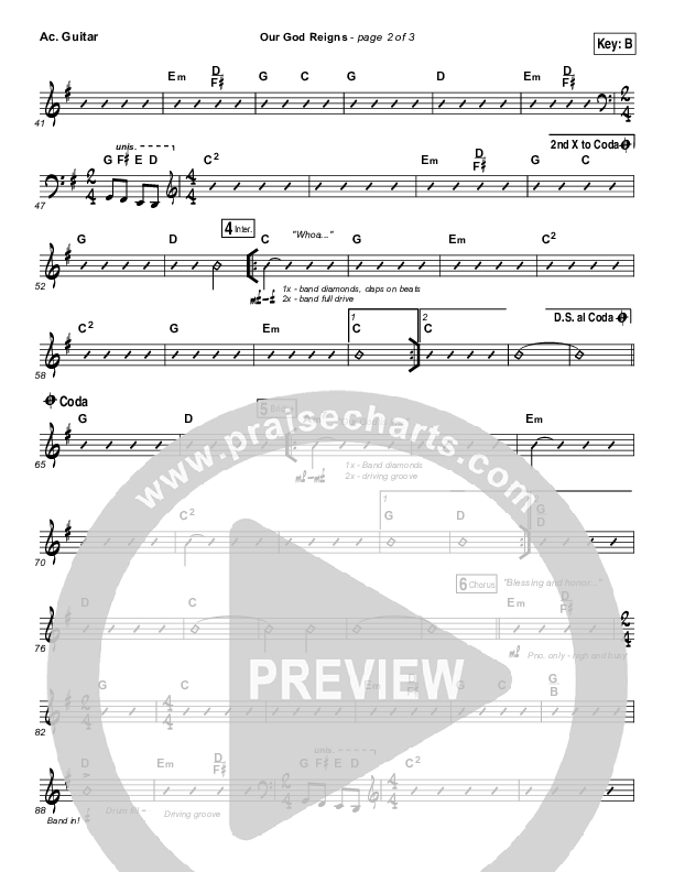 Our God Reigns Acoustic Guitar (Israel Houghton)