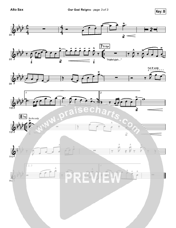 Our God Reigns Alto Sax (Israel Houghton)