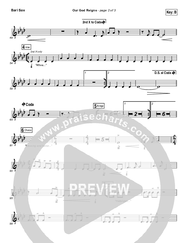 Our God Reigns Bari Sax (Israel Houghton)