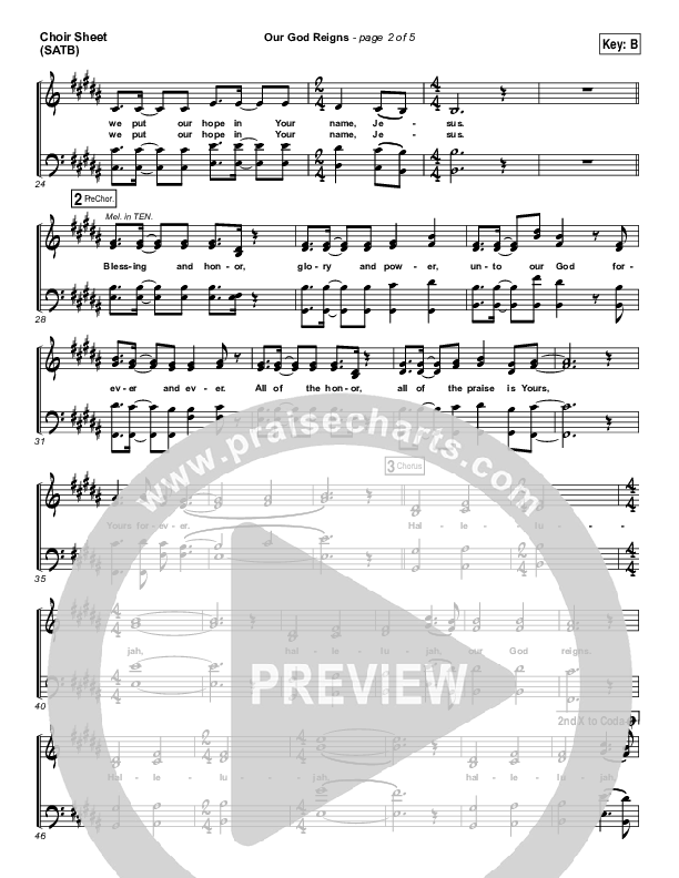 Our God Reigns Choir Sheet (SATB) (Israel Houghton)