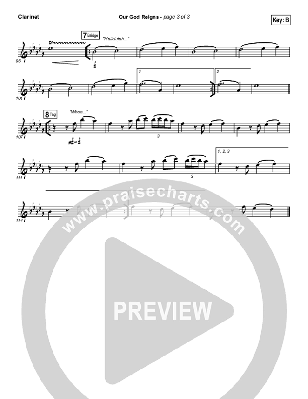 Our God Reigns Clarinet (Israel Houghton)