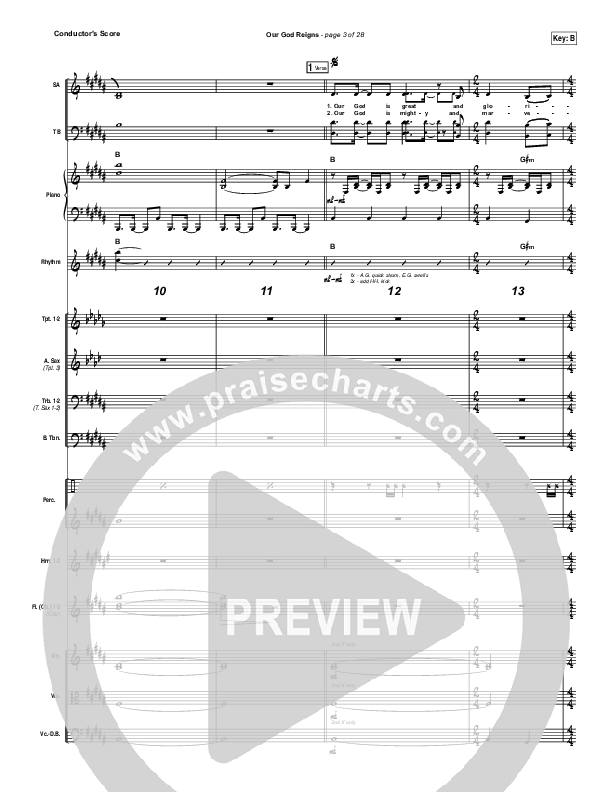 Our God Reigns Conductor's Score (Israel Houghton)