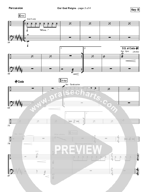 Our God Reigns Percussion (Israel Houghton)