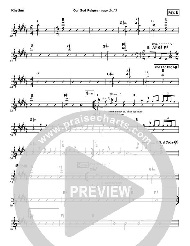 Our God Reigns Rhythm Chart (Israel Houghton)