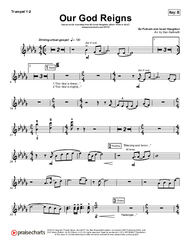 Our God Reigns Trumpet 1,2 (Israel Houghton)