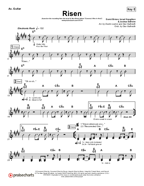 Risen Acoustic Guitar (Israel Houghton)