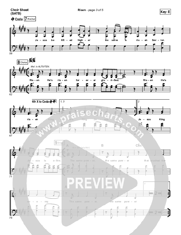 Risen Choir Vocals (SATB) (Israel Houghton)