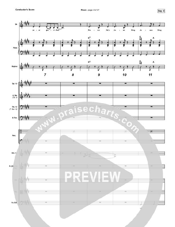 Risen Conductor's Score (Israel Houghton)