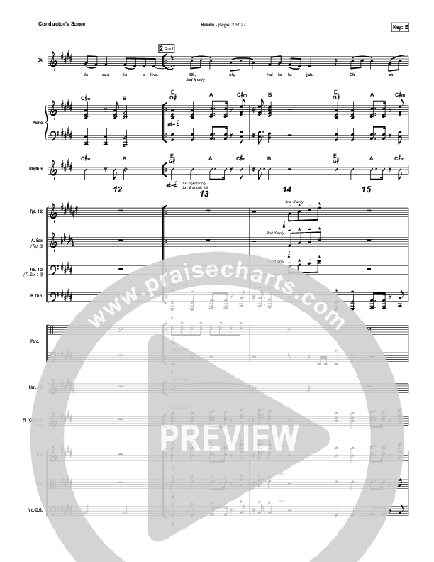 Risen Conductor's Score (Israel Houghton)