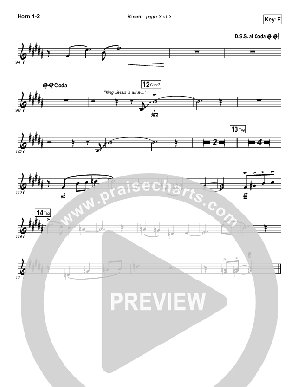 Risen French Horn 1/2 (Israel Houghton)