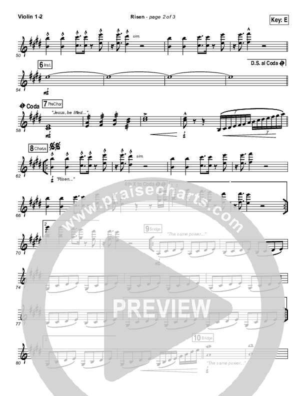 Risen Violin 1/2 (Israel Houghton)