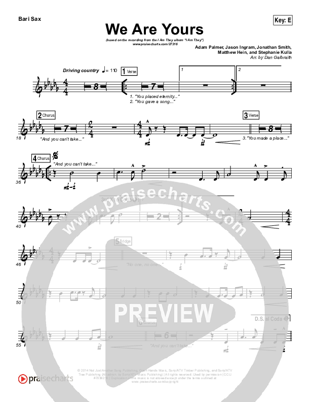 We Are Yours Bari Sax (I Am They)