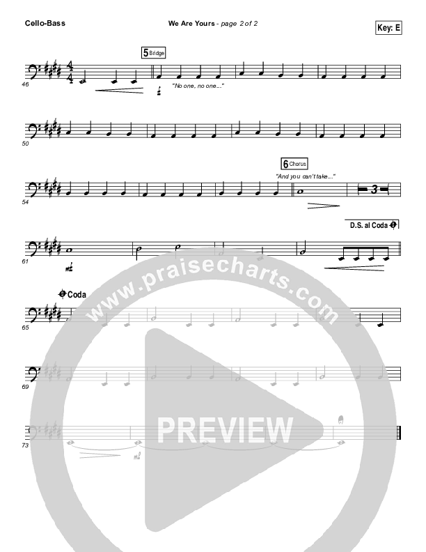 We Are Yours Cello/Bass (I Am They)