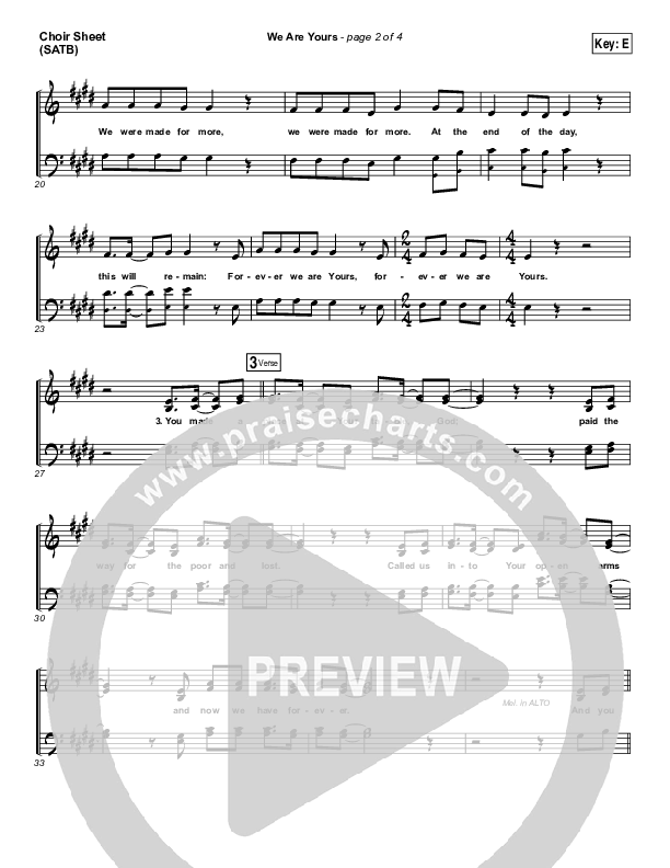 We Are Yours Choir Sheet (SATB) (I Am They)