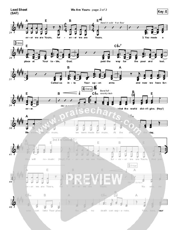 We Are Yours Lead Sheet (SAT) (I Am They)