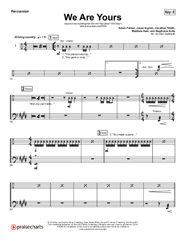 We Are Yours Percussion (I Am They)