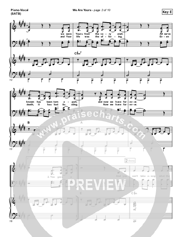 We Are Yours Piano/Vocal (SATB) (I Am They)