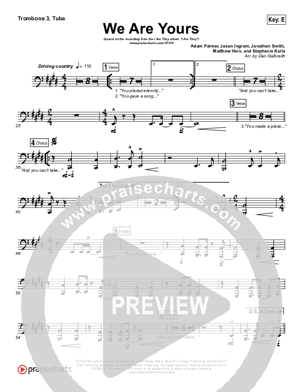 We Are Yours Trombone 3/Tuba (I Am They)