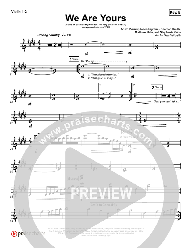 We Are Yours Violin 1/2 (I Am They)