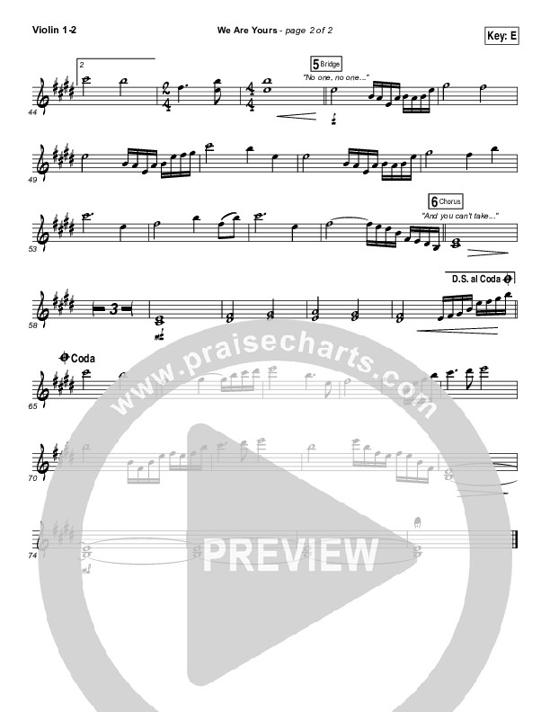 We Are Yours Violin 1/2 (I Am They)