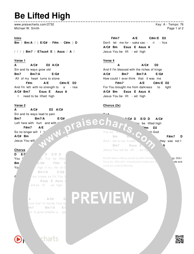 Be Lifted High Chords & Lyrics (Michael W. Smith)