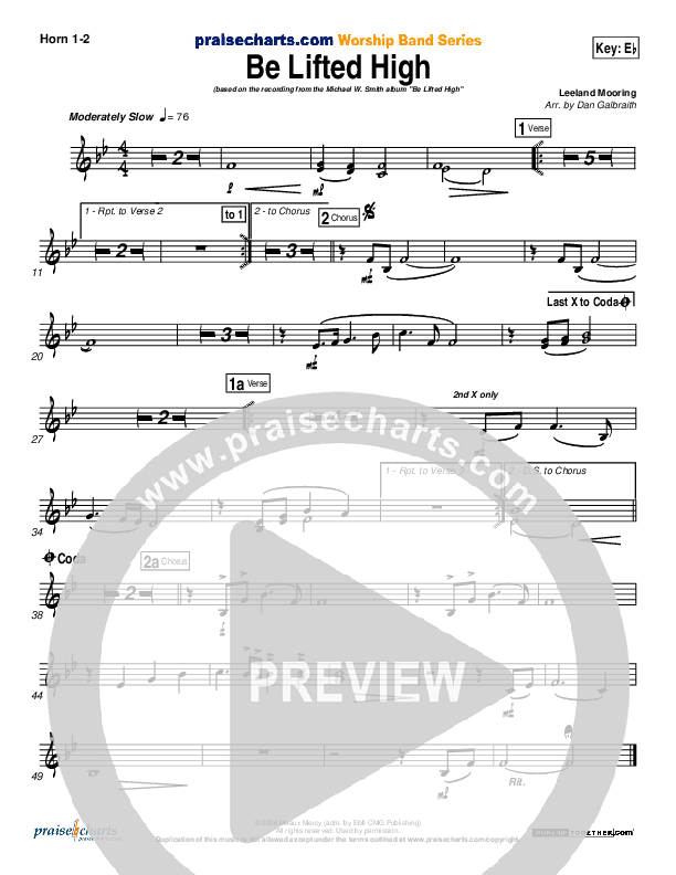 Be Lifted High French Horn 1/2 (Michael W. Smith)