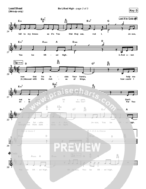 Be Lifted High Lead Sheet (Michael W. Smith)