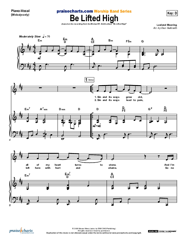 Be Lifted High Piano/Vocal & Lead (Michael W. Smith)