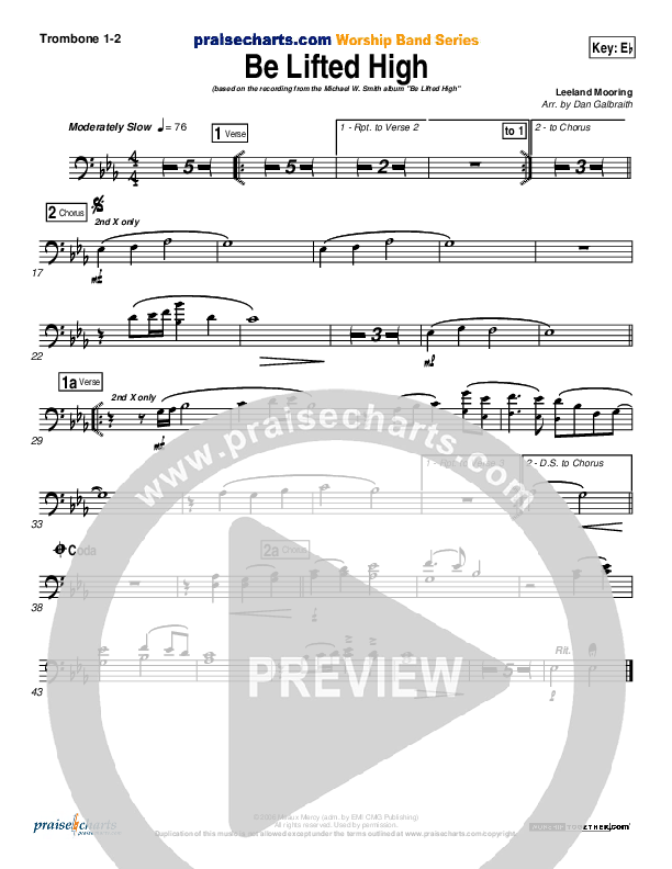 Be Lifted High Trombone 1/2 (Michael W. Smith)