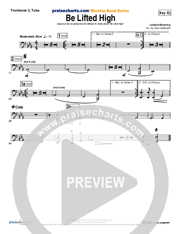 Be Lifted High Trombone 3/Tuba (Michael W. Smith)