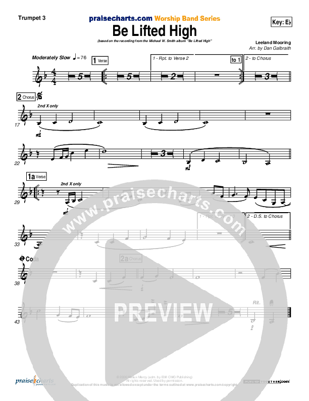 Be Lifted High Trumpet 3 (Michael W. Smith)