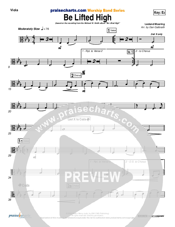 Be Lifted High Viola (Michael W. Smith)