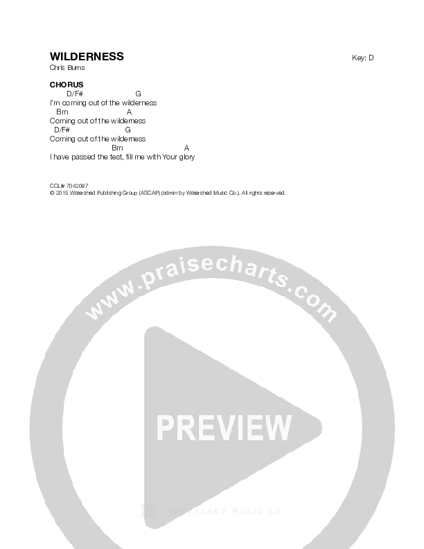 Wilderness Chords & Lyrics (Chris Burns)