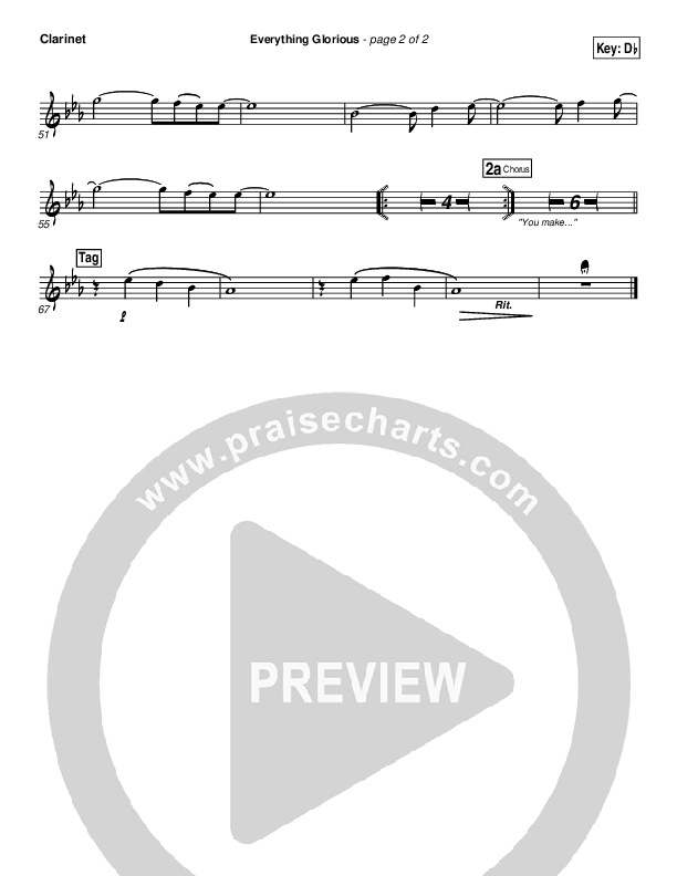 Everything Glorious Clarinet (David Crowder / Passion)